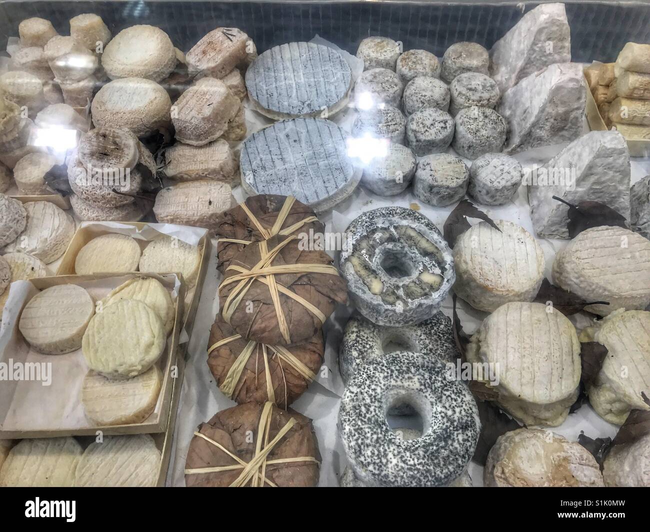 Various types of cheese in Paris Streets - Smartphone Captured Stock Image