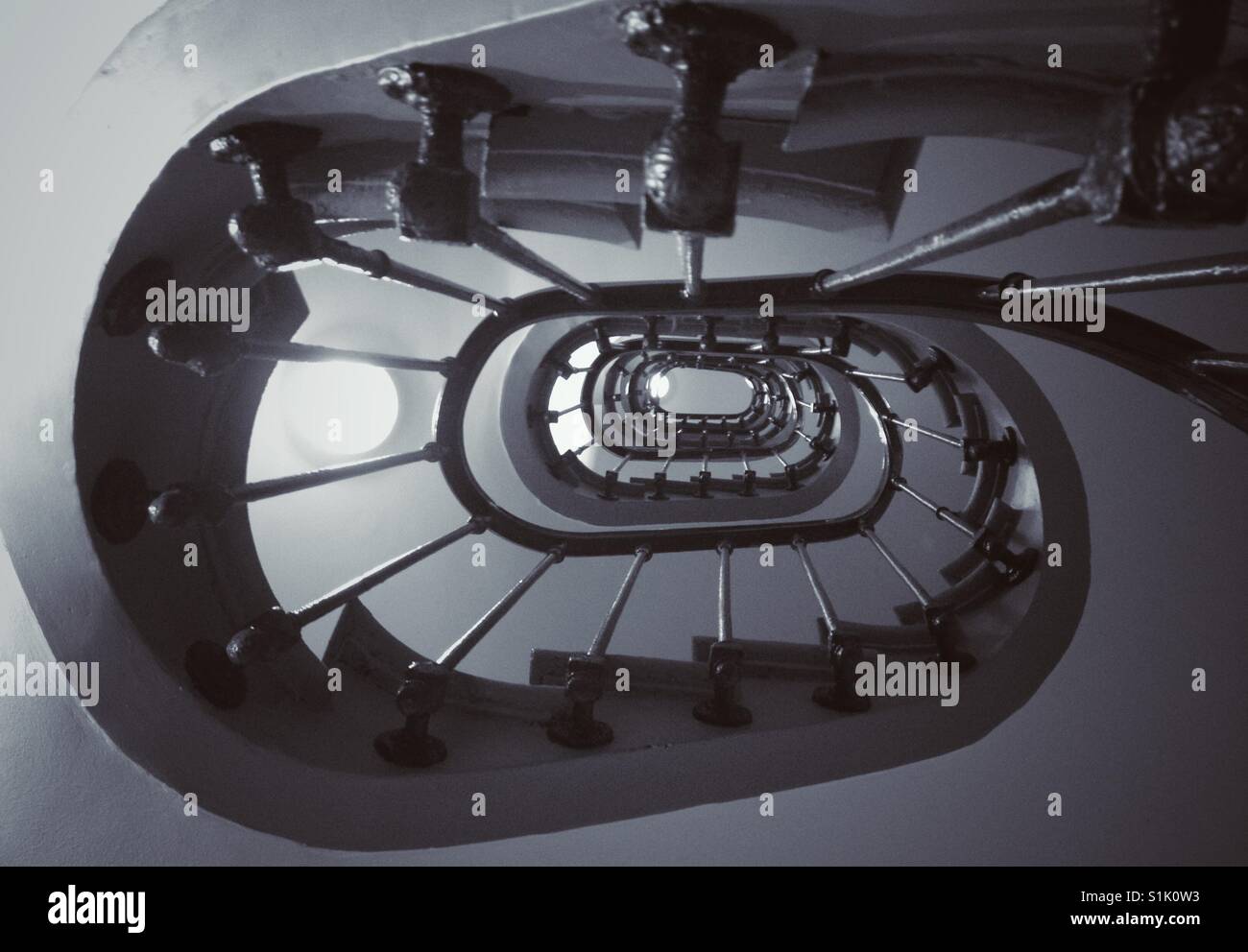 Black and white spiral staircase in Paris, France Stock Photo Alamy