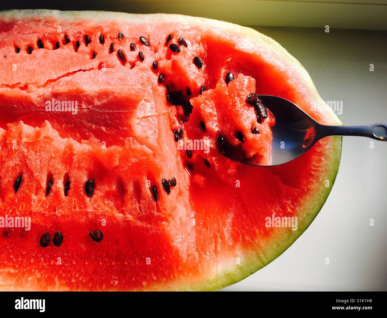 Yummy watermelon refreshment in heat wave - Smartphone Captured Stock Image