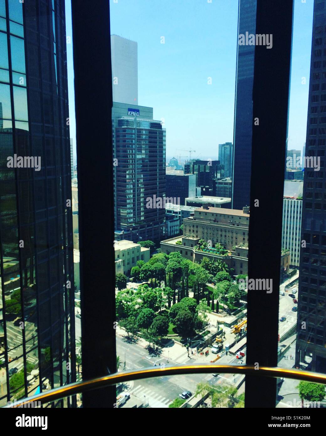 A view from one of the elevators at the Westin Bonaventure Hotel, Los Angeles, California, United States Stock Photo