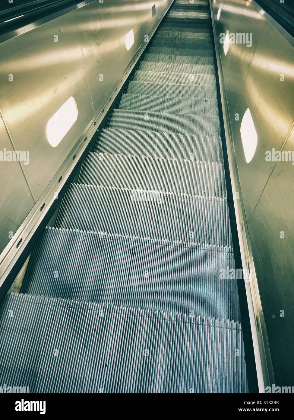 Steel escalators - Smartphone Captured Stock Image