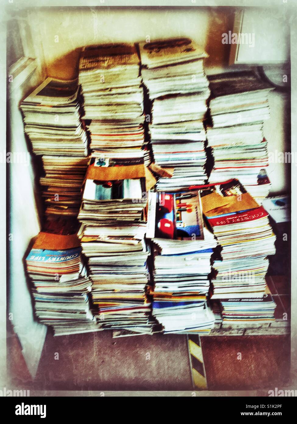 Stacks of vintage magazines Stock Photo Alamy
