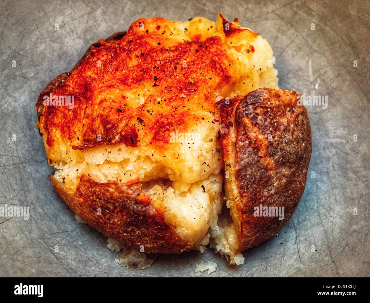 Jacket potato and cheese Stock Photo