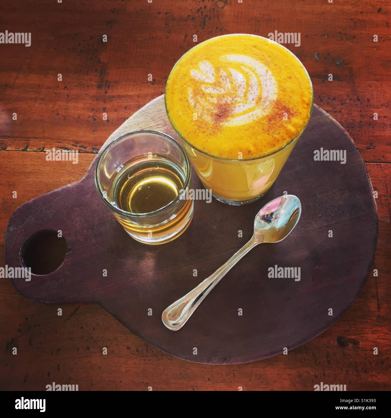 Tumeric latte Stock Photo