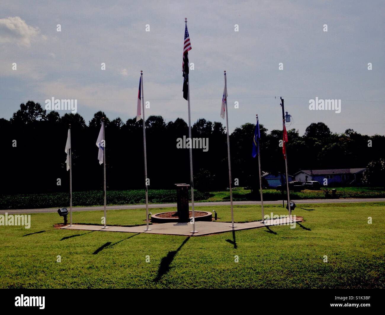 Military flags at Price of Freedom Museum, China Grove, North Carolina - Smartphone Captured Stock Image