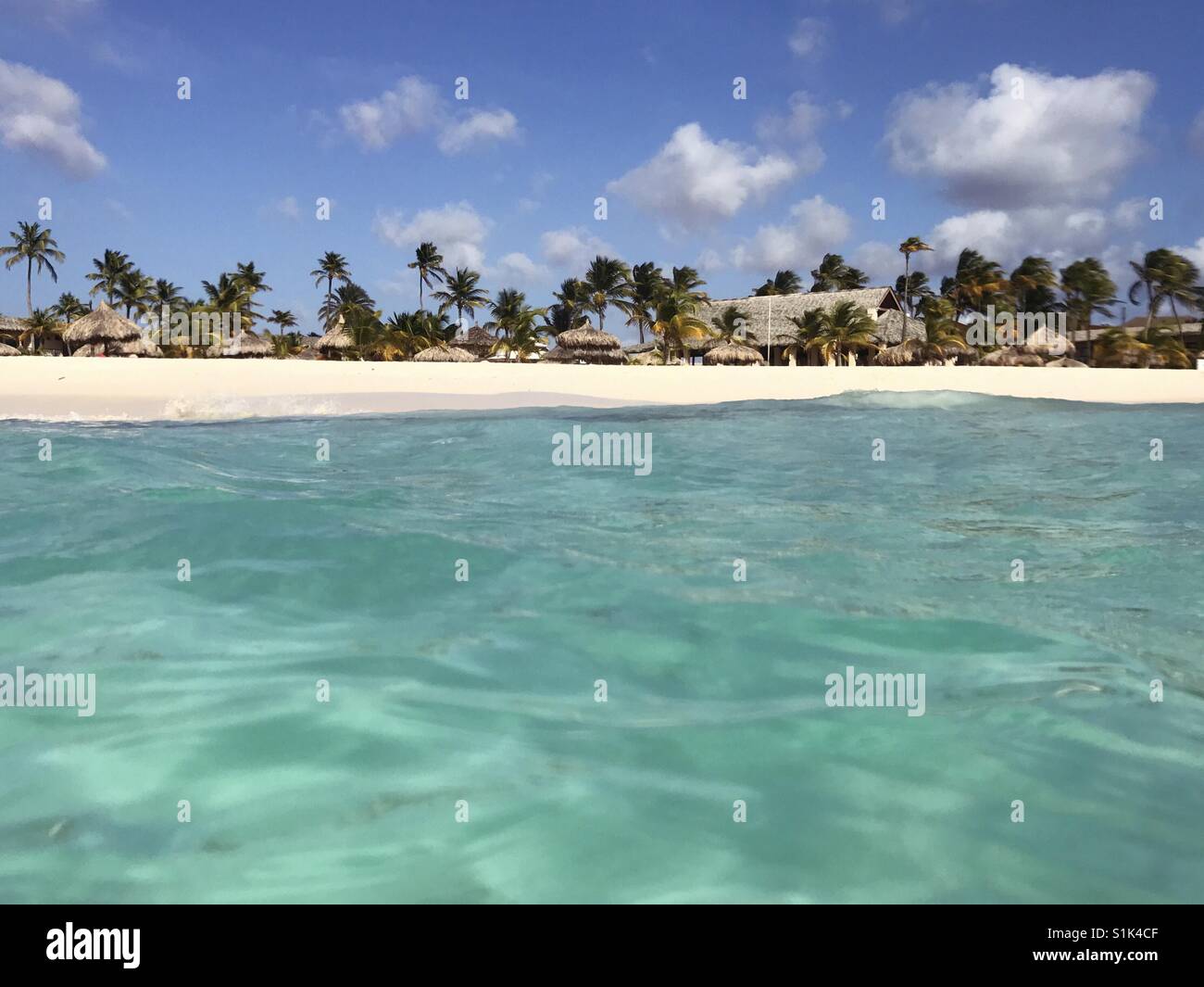 Beach resort seen from Caribbean - Smartphone Captured Stock Image