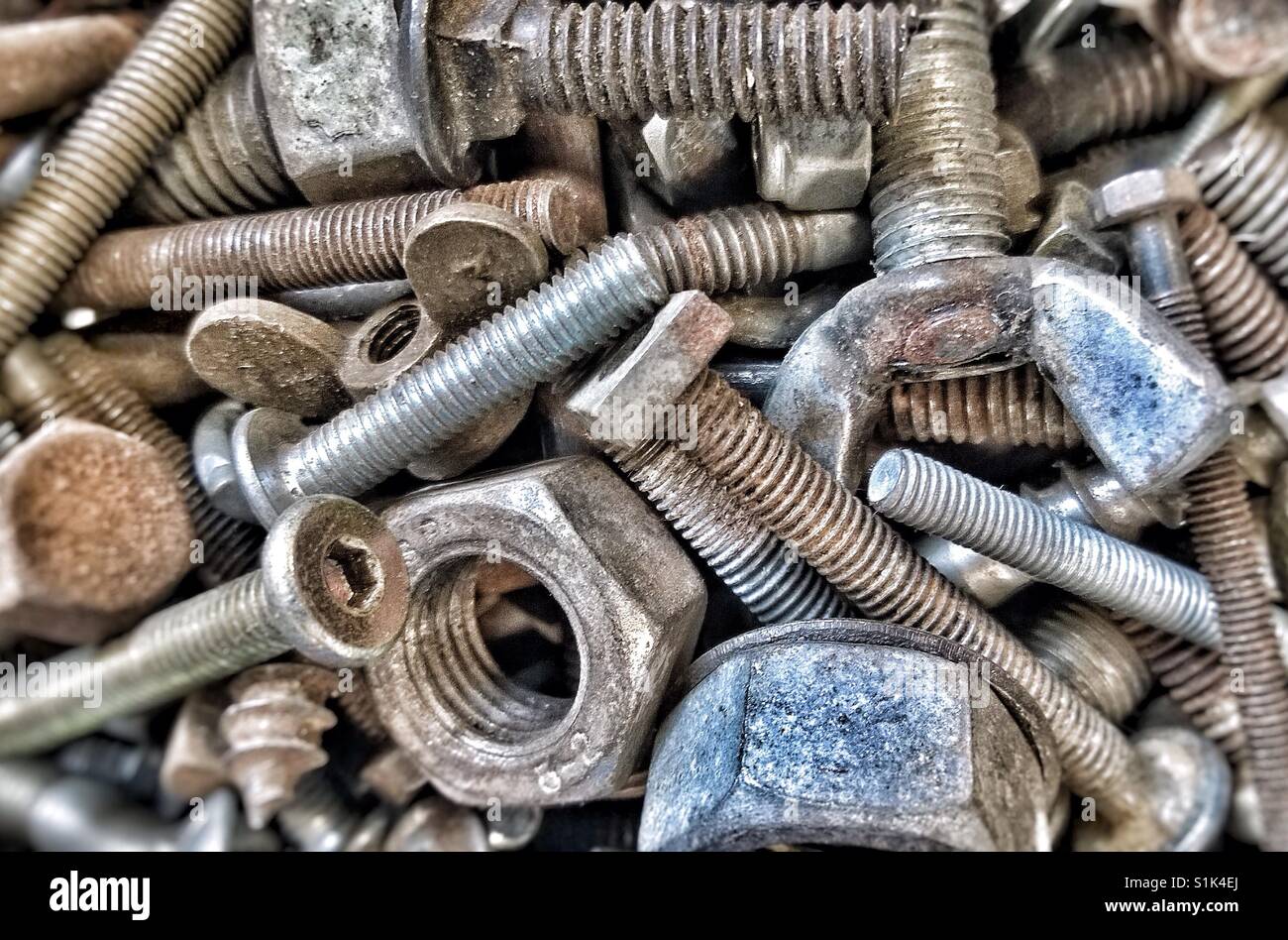Nuts and bolts assortment. - Smartphone Captured Stock Image