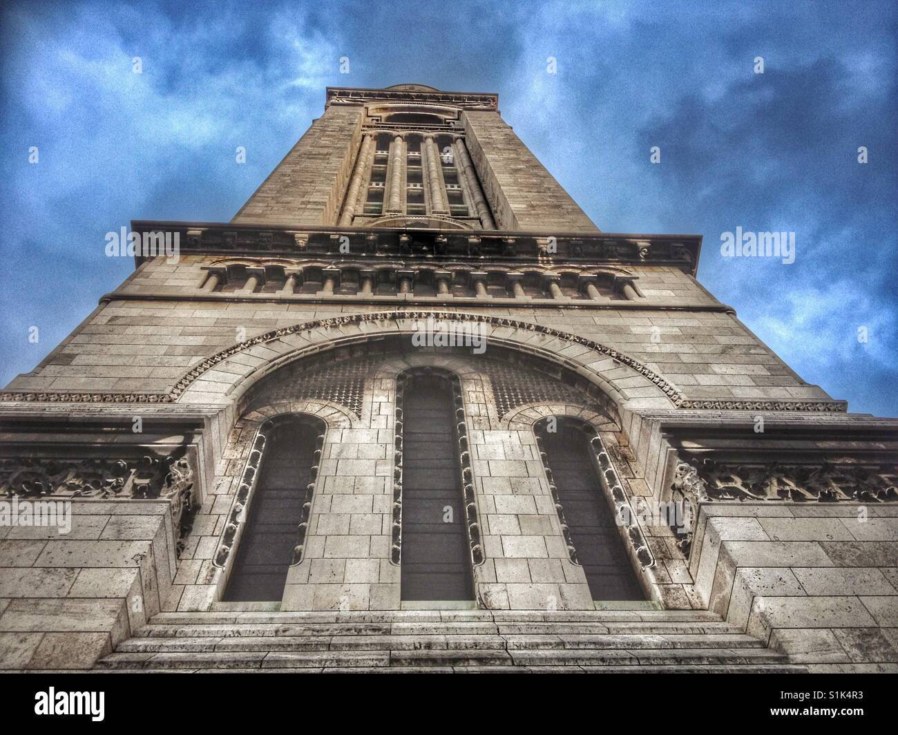 Tower at Sacre Coeur Basilica, Paris. Stock Photo