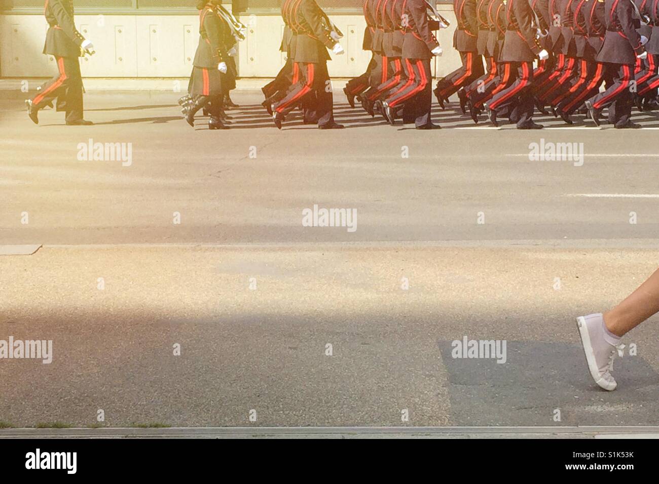 21 July Belgian National Day. Military parade. - Smartphone Captured Stock Image