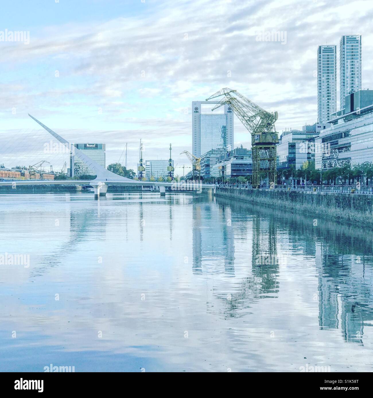 Morning at the Docks of Puerto Madero - Smartphone Captured Stock Image