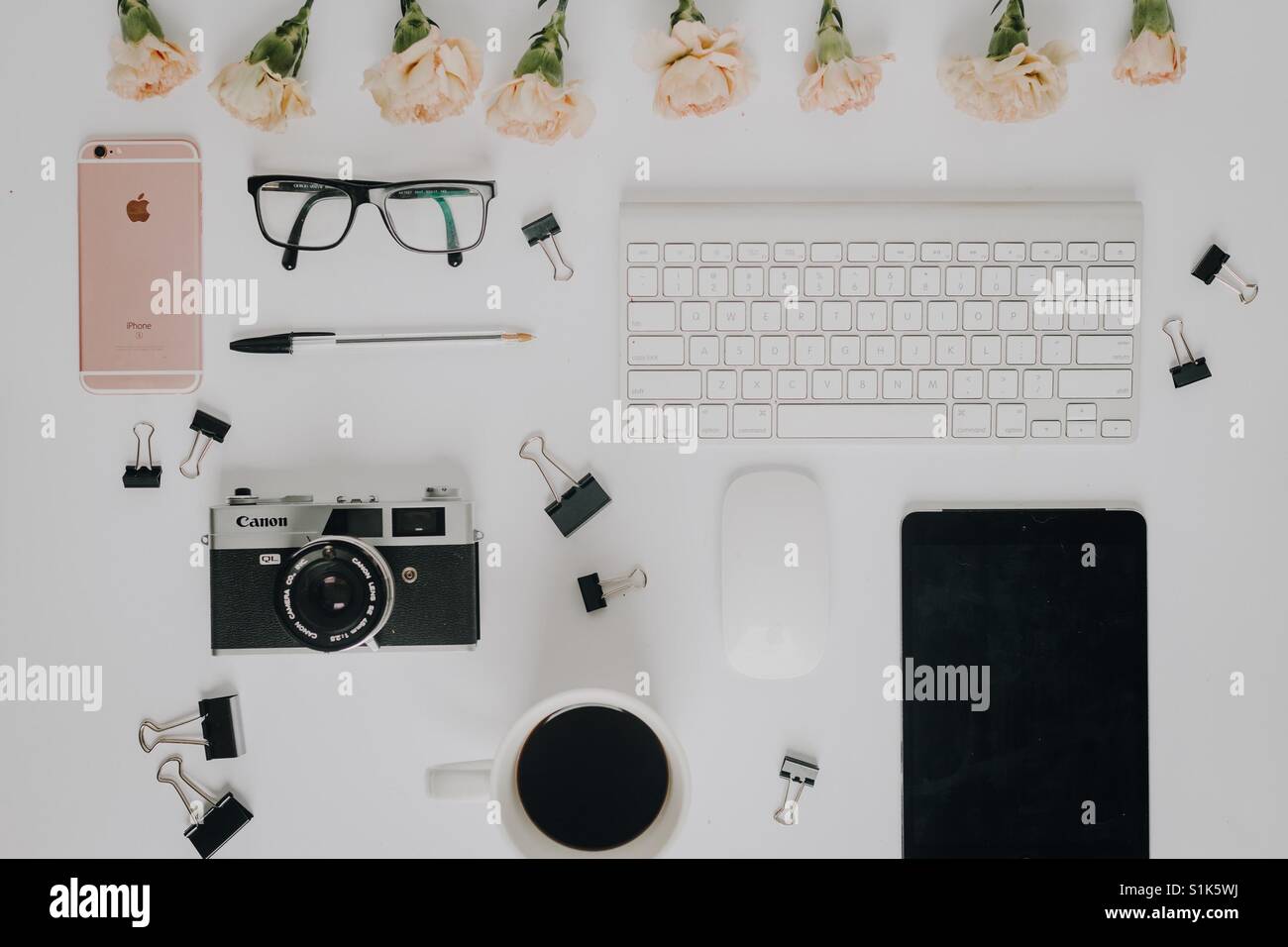 Office flat lay Stock Photo Alamy