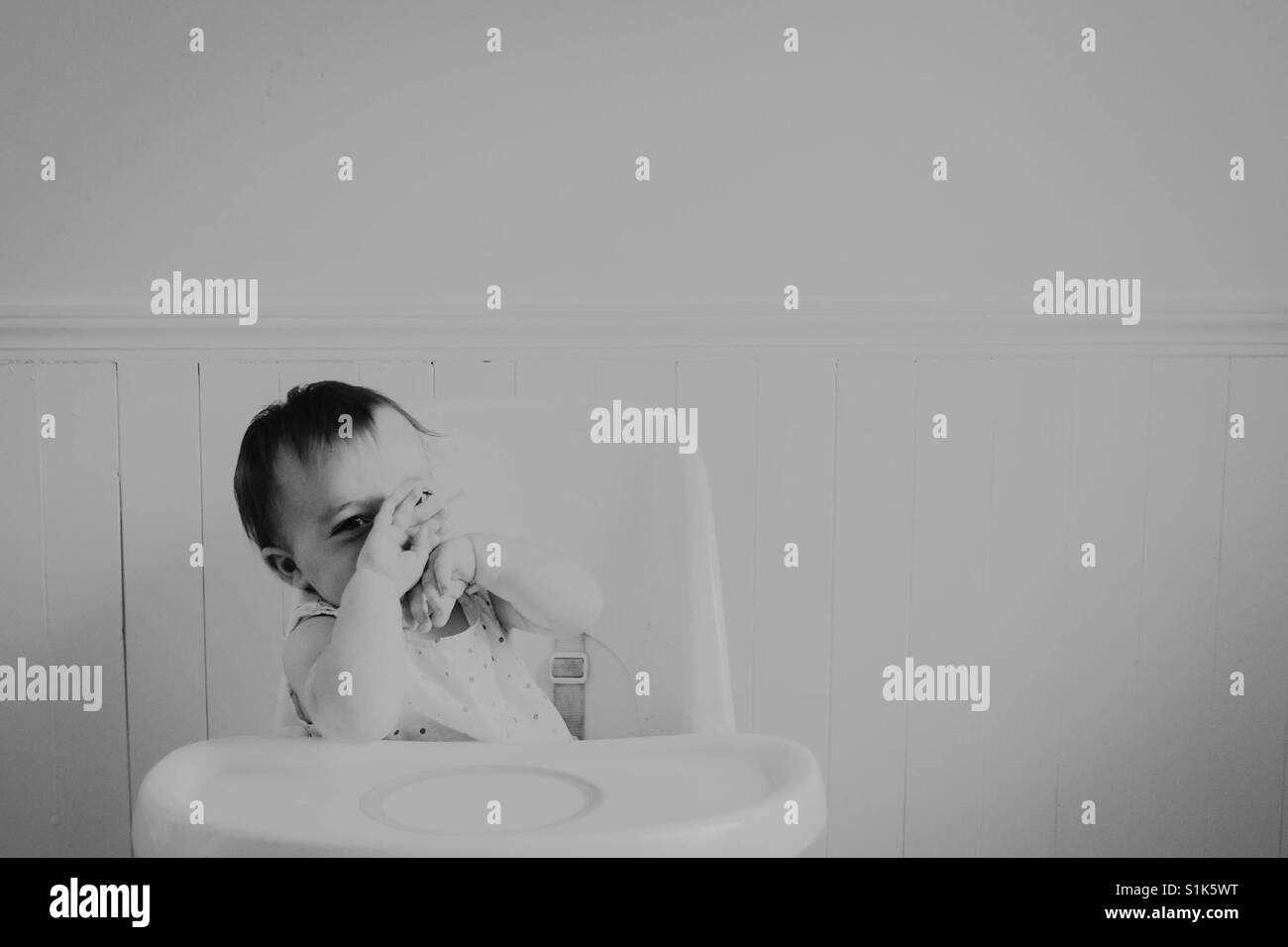 Baby in grayscale Stock Photo Alamy