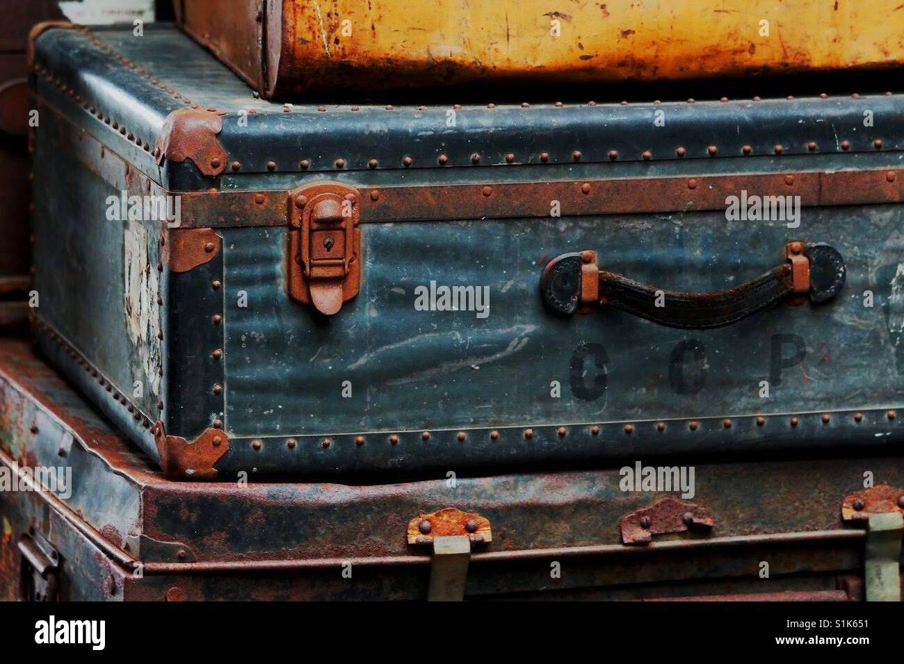 Stacked Suitcases - Smartphone Captured Stock Image
