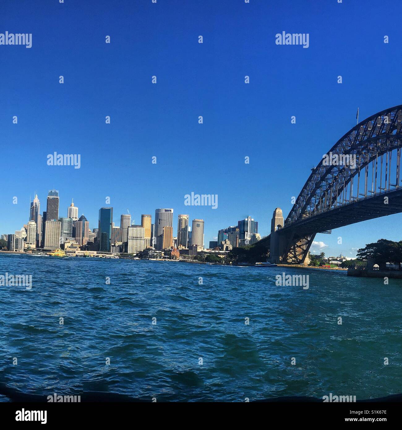 Sydney skyline, harbour bridge Stock Photo