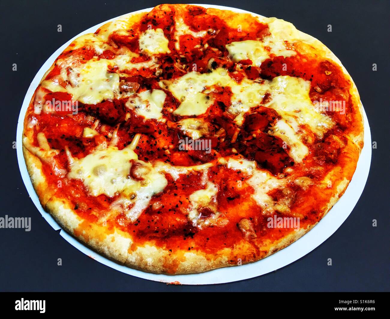 Stone baked Margarita pizza Stock Photo Alamy