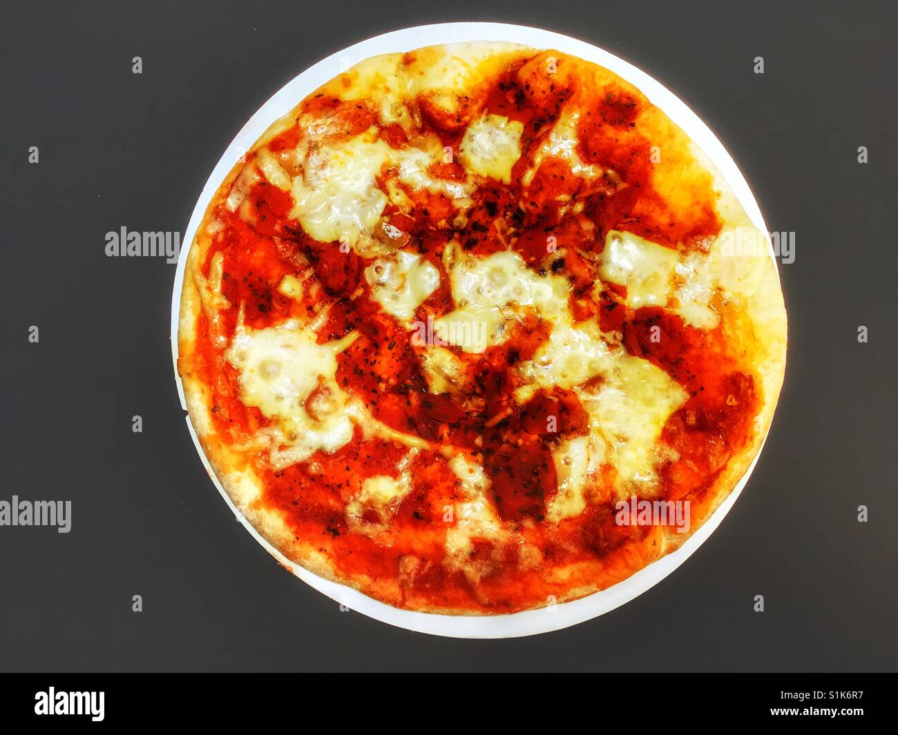 Margherita pizza - Smartphone Captured Stock Image