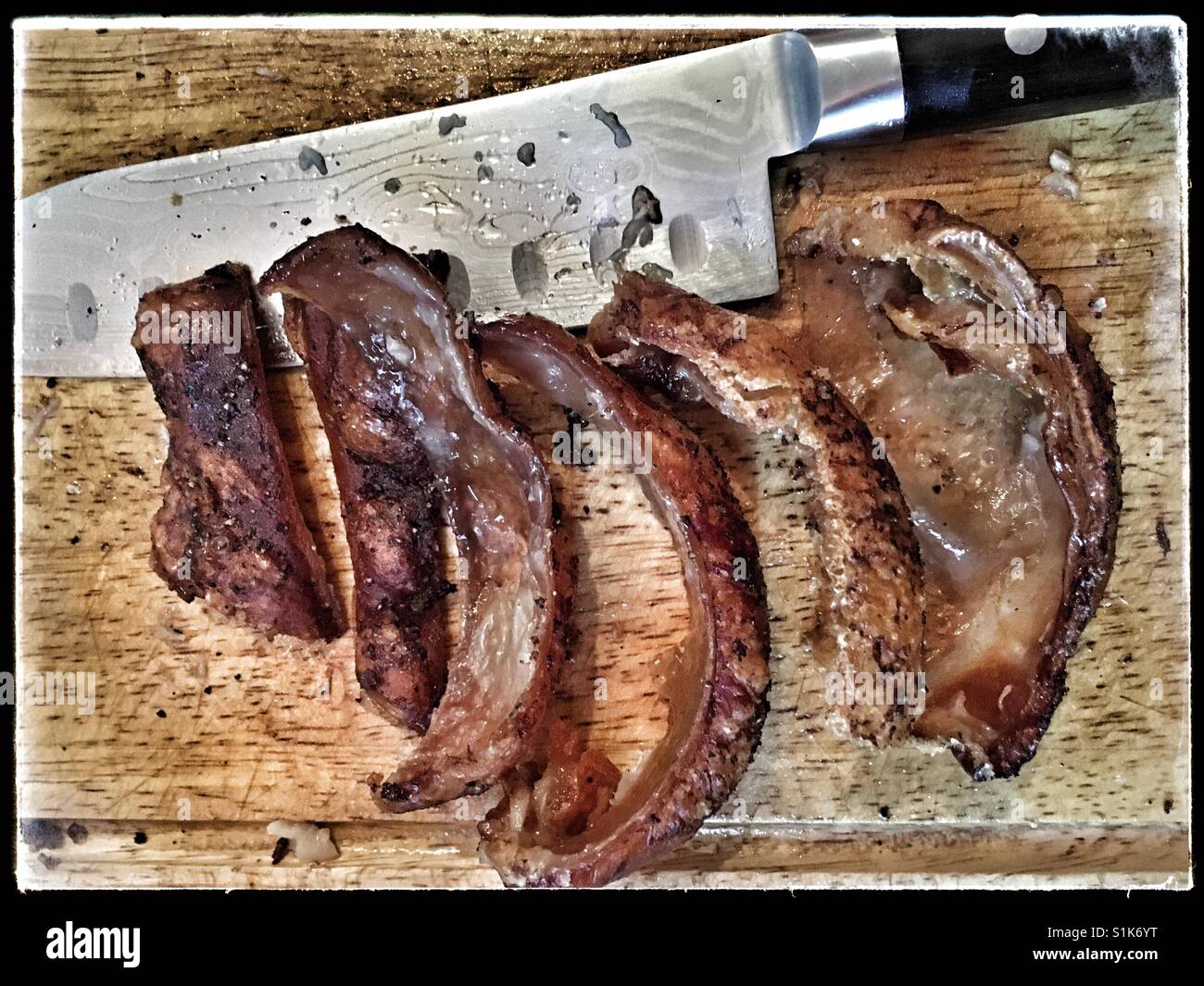 Perfect Pork Crackling. Stock Photo