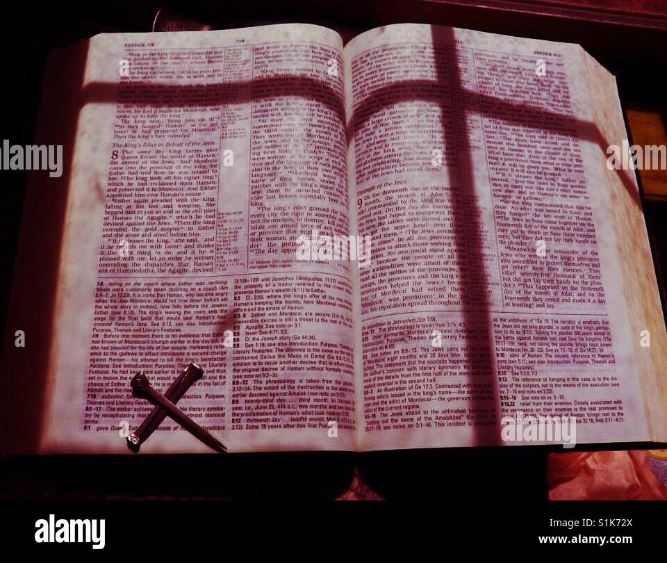 Bible and two crosses - Smartphone Captured Stock Image