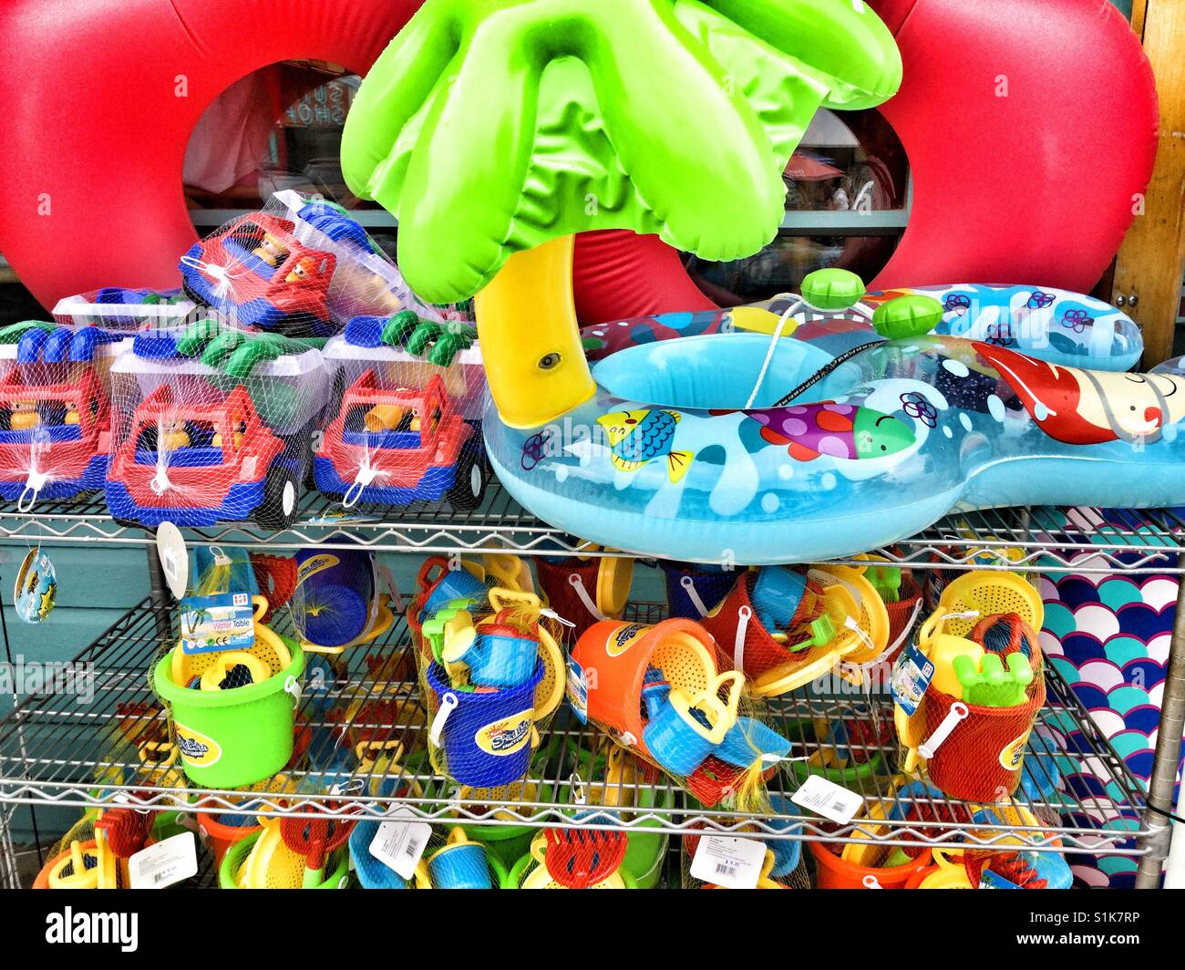 Colourful plastic beach toys Stock Photo Alamy