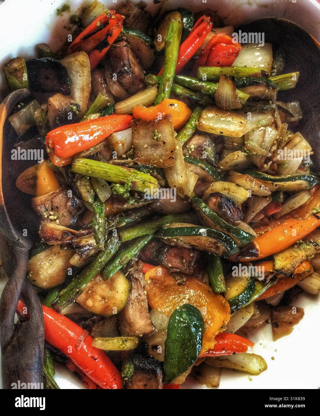 Mixed grilled vegetables. Stock Photo