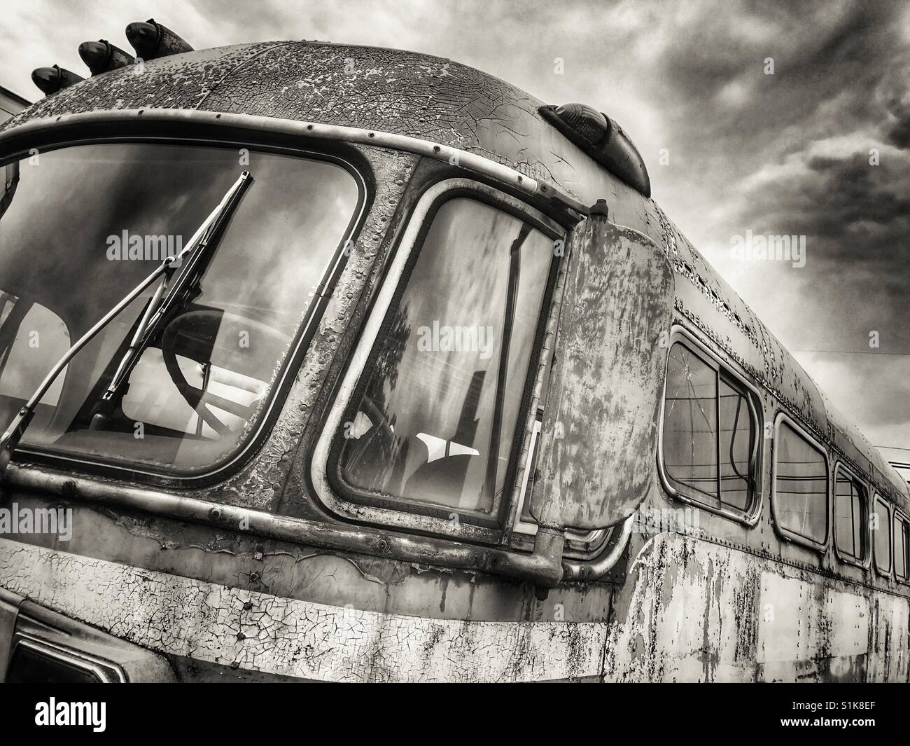 Rusty old abandoned bus - Smartphone Captured Stock Image