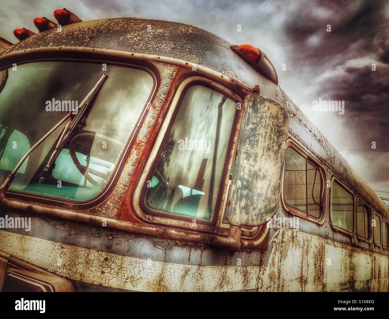Rusty old abandoned bus - Smartphone Captured Stock Image