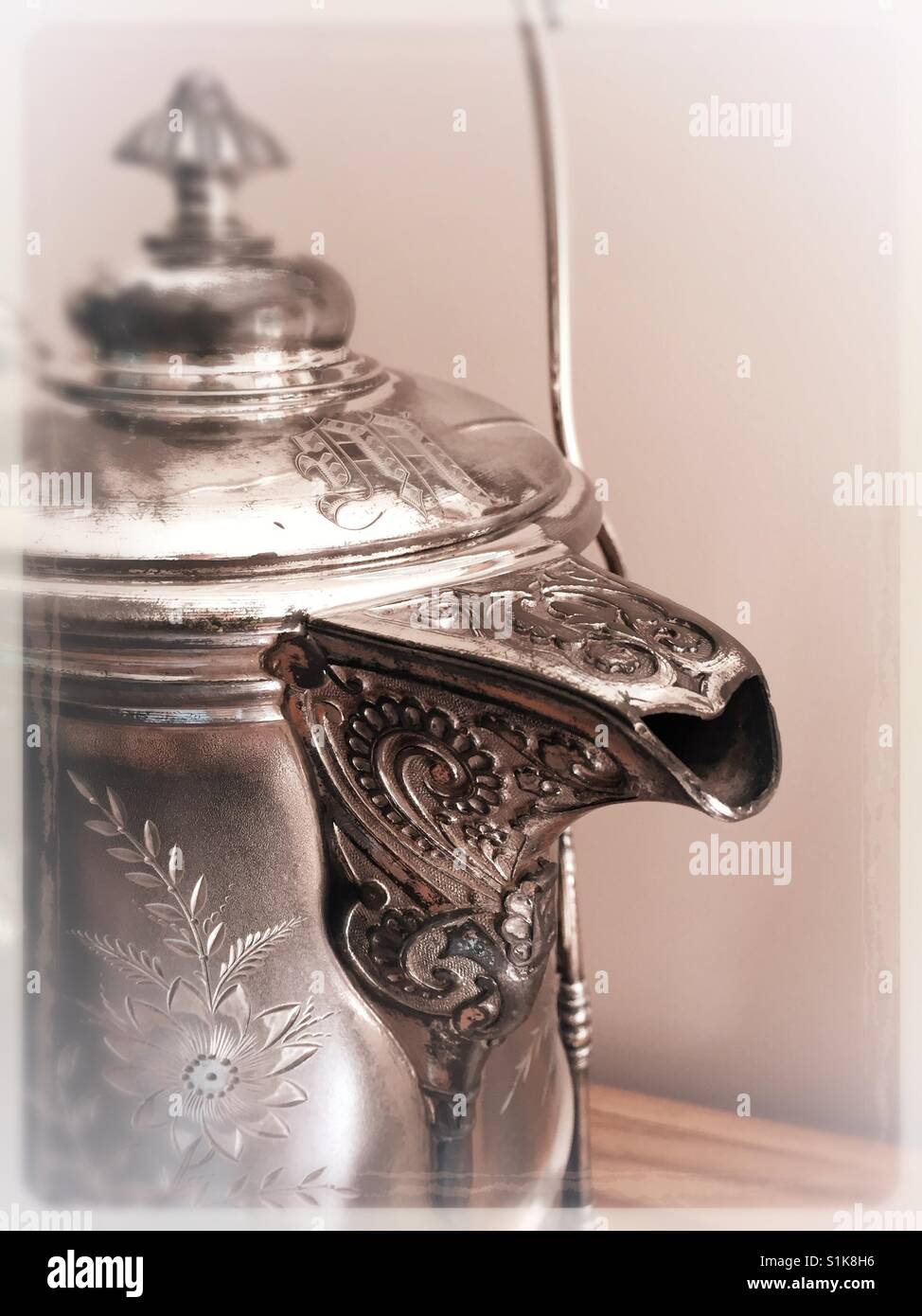 Silver Hot beverage serving container - Smartphone Captured Stock Image