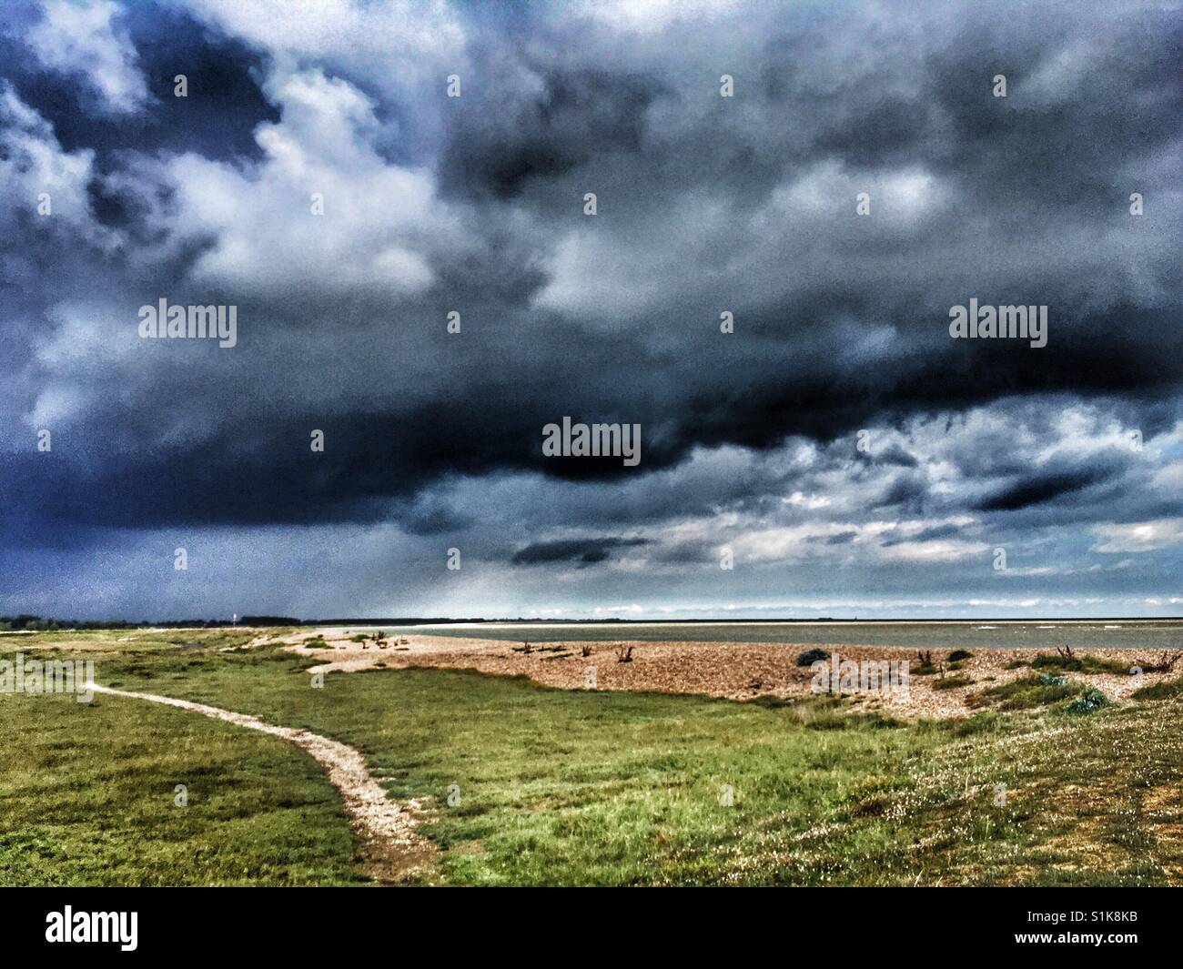 Shingle Street Suffolk - Smartphone Captured Stock Image