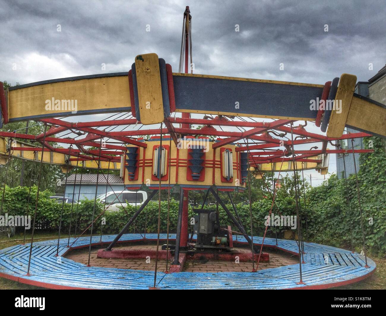 Abandoned carousel in Port Dover. Stock Photo
