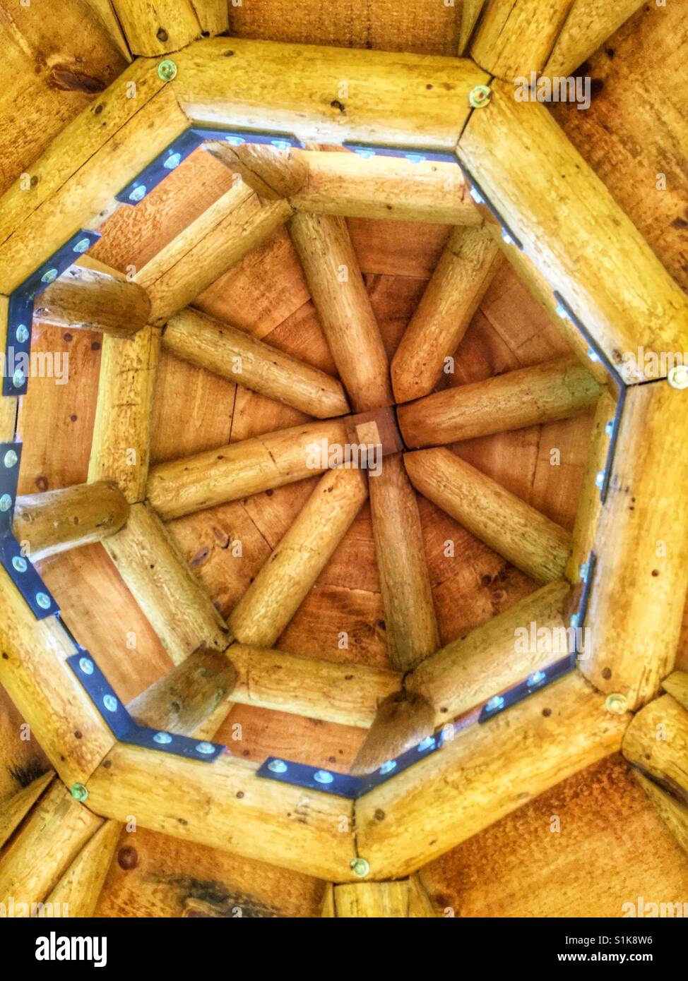Gazebo roof from inside. - Smartphone Captured Stock Image