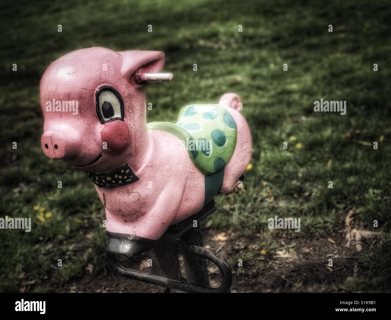 Kiddie ride on the playground - Smartphone Captured Stock Image