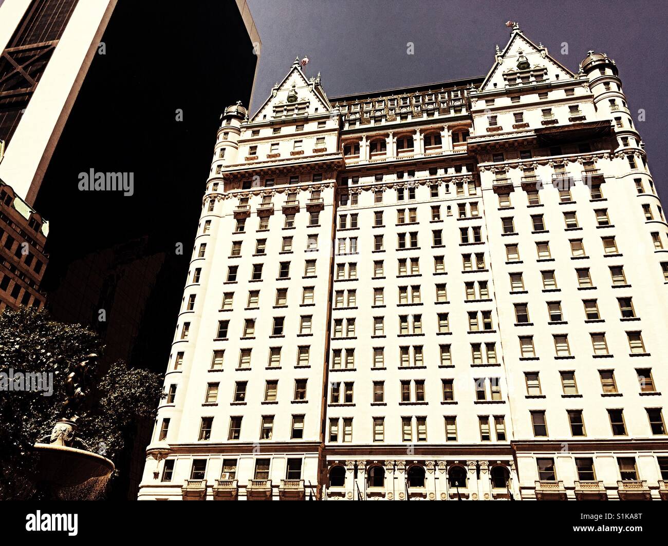 The front facade of the plaza hotel, NYC, USA - Smartphone Captured Stock Image