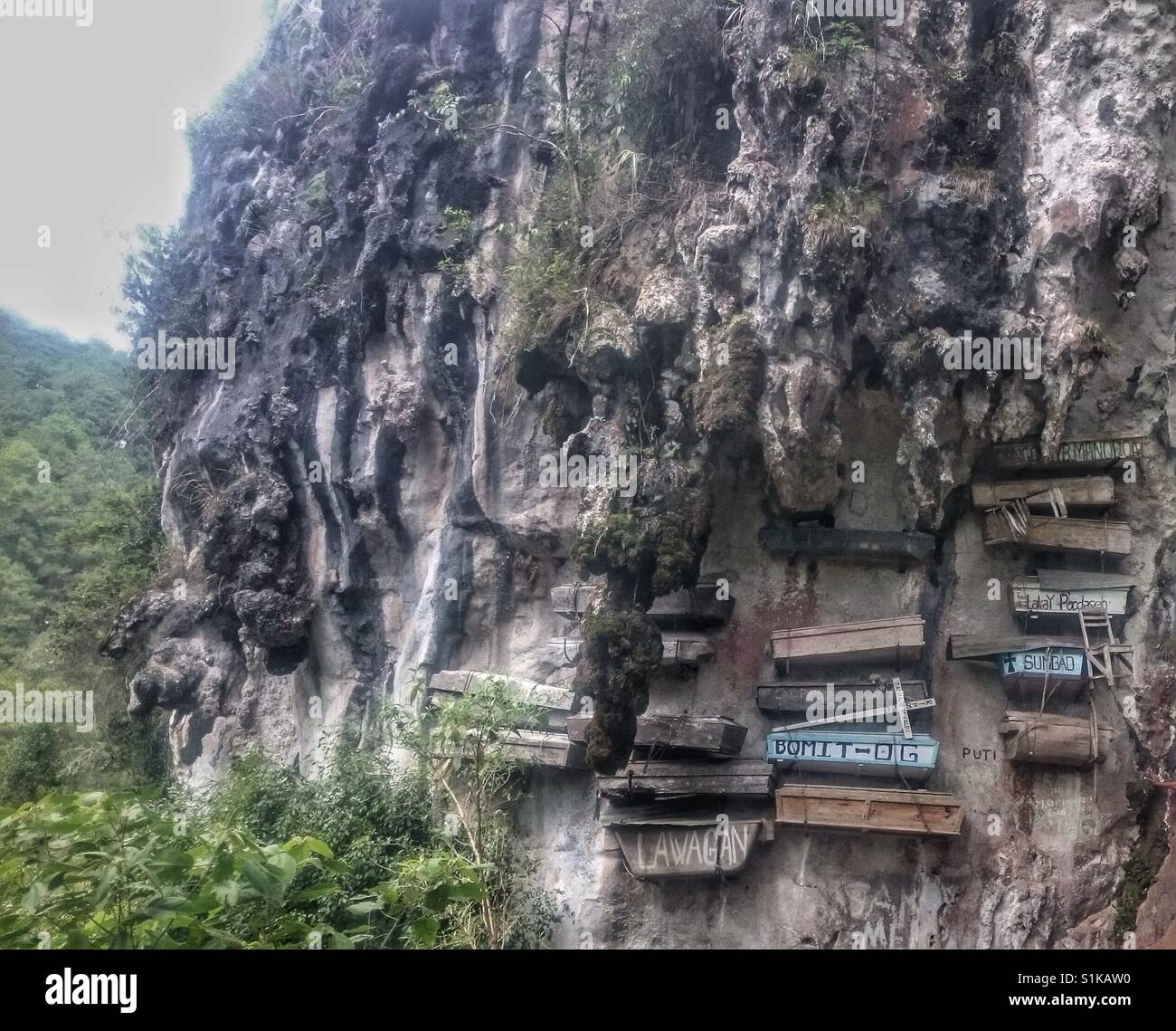 Hanging coffins at Sagada, Philippines Stock Photo