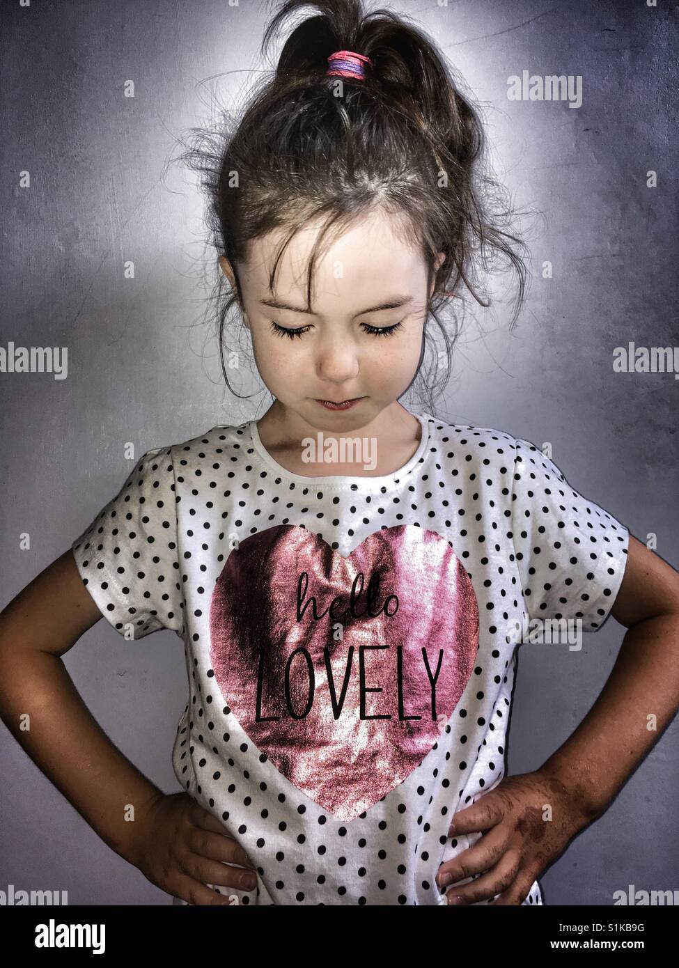 5-year old girl - Smartphone Captured Stock Image