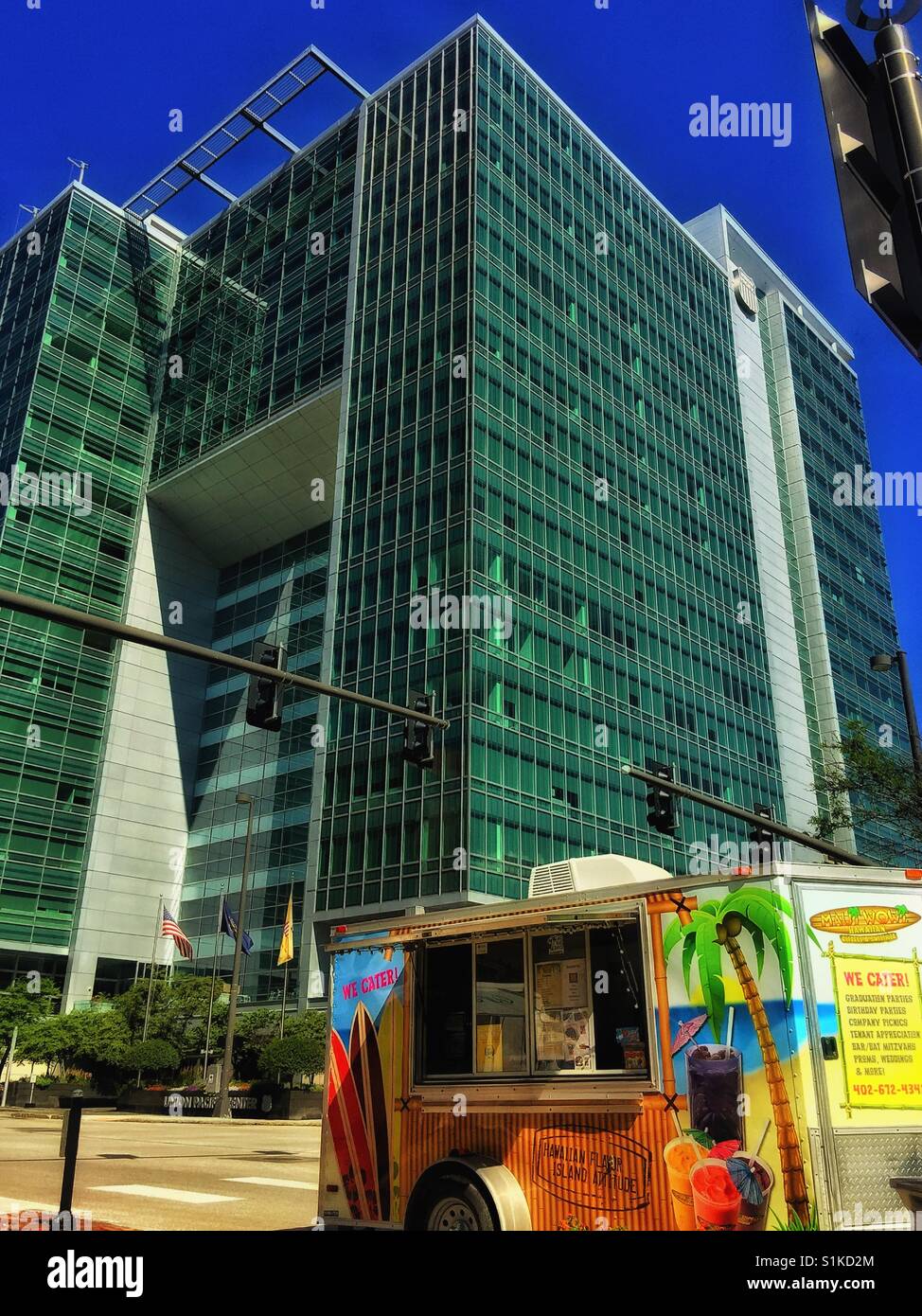 Street food at the Gene Leahy Mall in Omaha Nebraska. - Smartphone Captured Stock Image