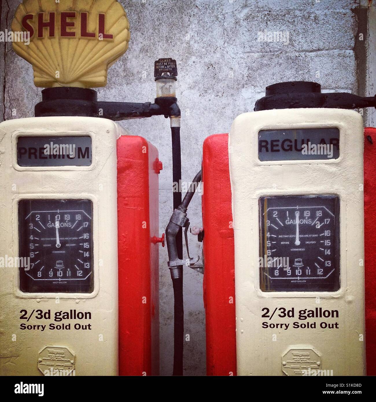 Restored petrol pumps - Smartphone Captured Stock Image