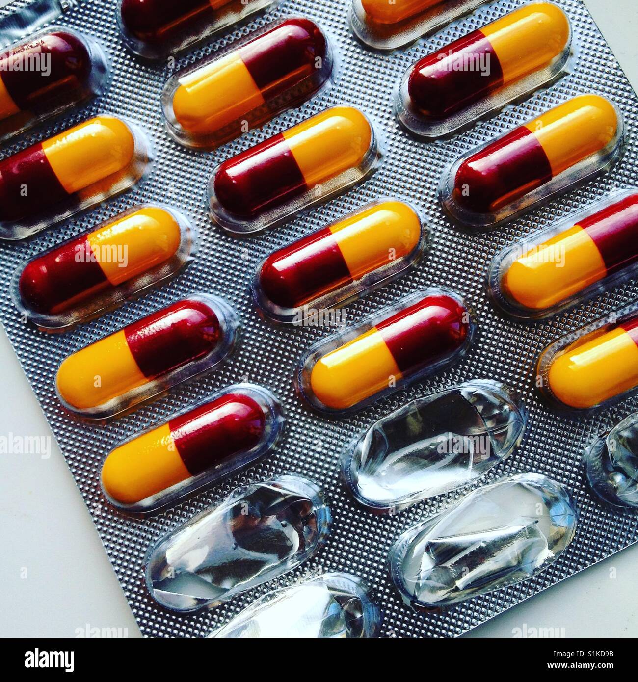 Antibiotics bubble pack. Mobile phone photo with some phone or tablet post processing. - Smartphone Captured Stock Image