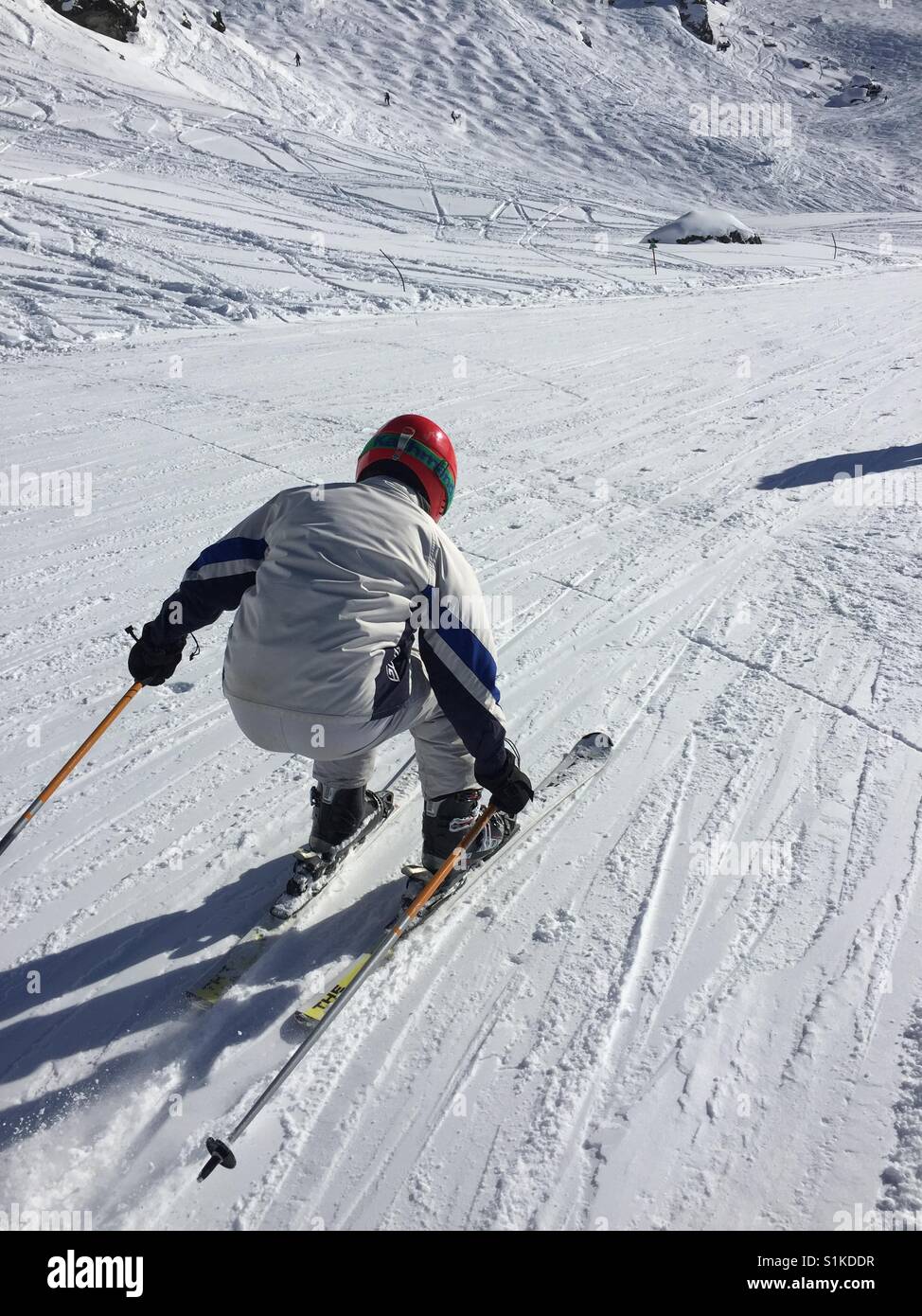Boy skiing - Smartphone Captured Stock Image