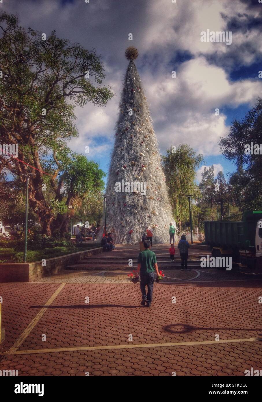 Giant Christmas Tree in Baguio City, Philippines Stock Photo Alamy