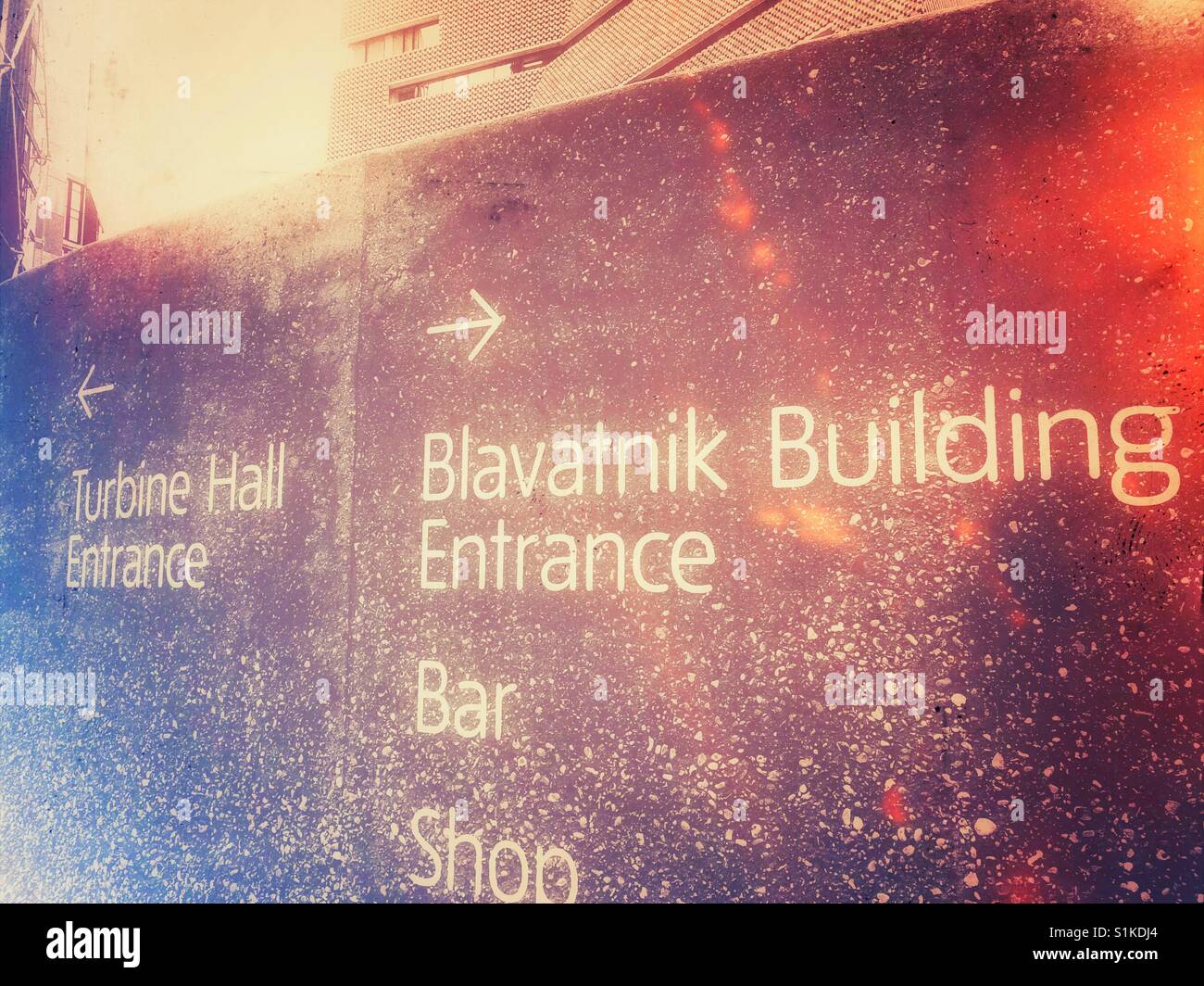 Directions outside Tate Modern, Bankside, London, England - Smartphone Captured Stock Image