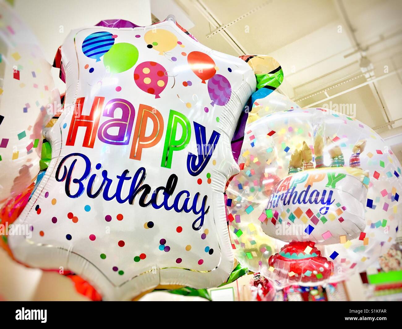 Happy Birthday balloons - Smartphone Captured Stock Image