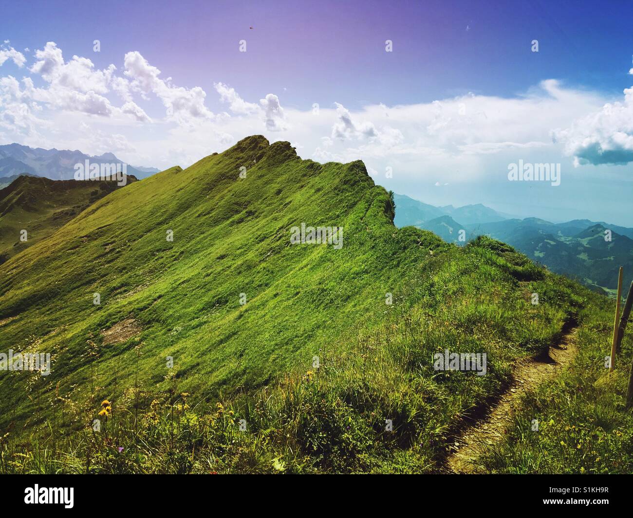 The ridge Zeigersattel in the German Alps - Smartphone Captured Stock Image