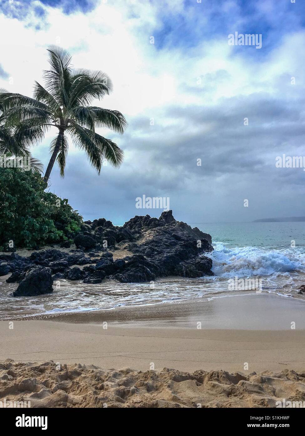 Secret Cove Beach, Maui, Hawaii - Smartphone Captured Stock Image