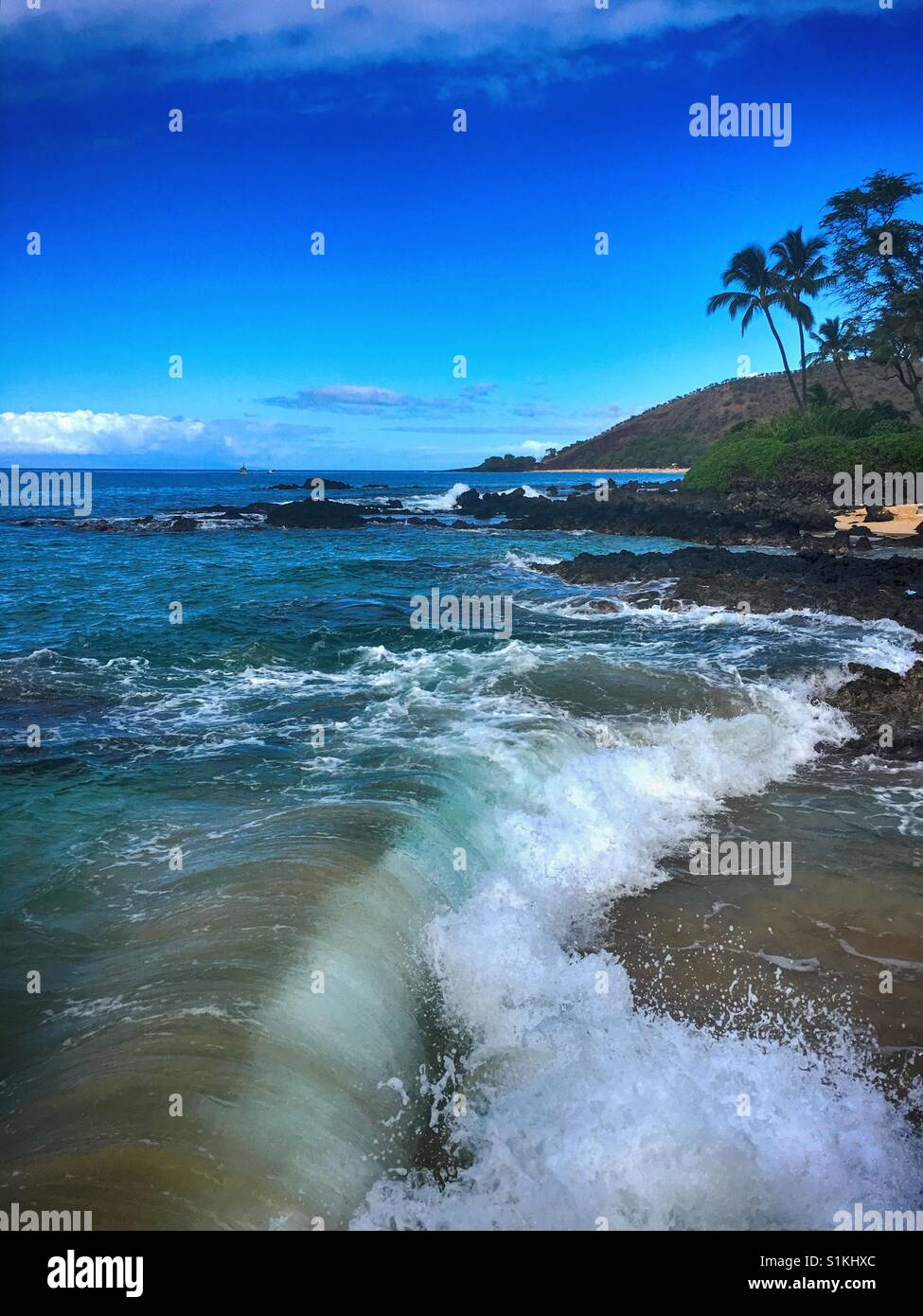 Secret Cove Beach, Maui, Hawaii - Smartphone Captured Stock Image