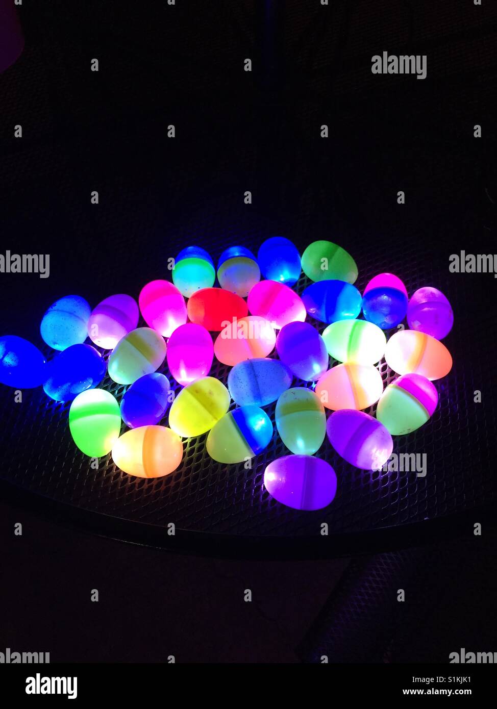 Glow in the Dark Easter Eggs Stock Photo