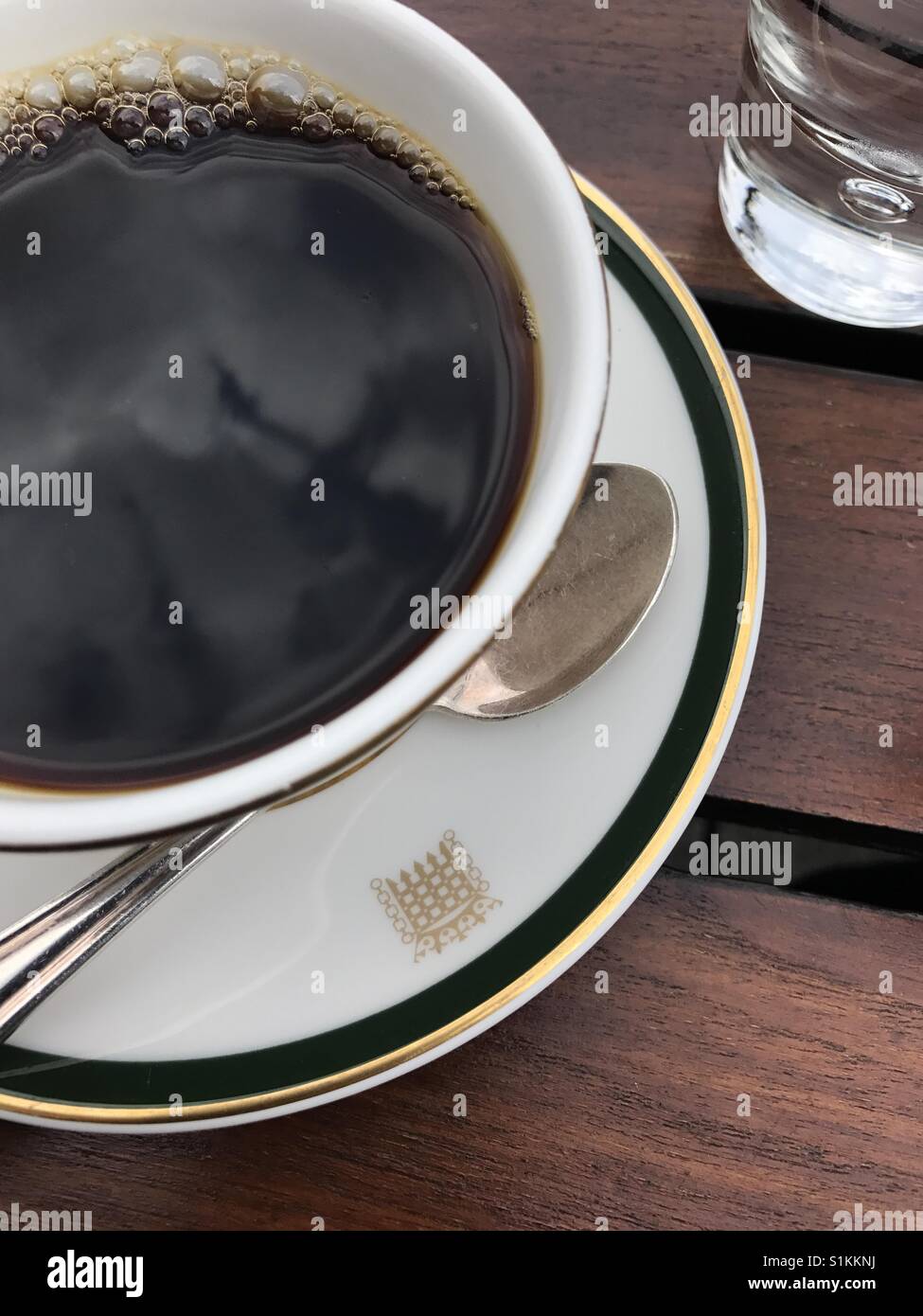Black coffee at the Houses of Parliament - Smartphone Captured Stock Image