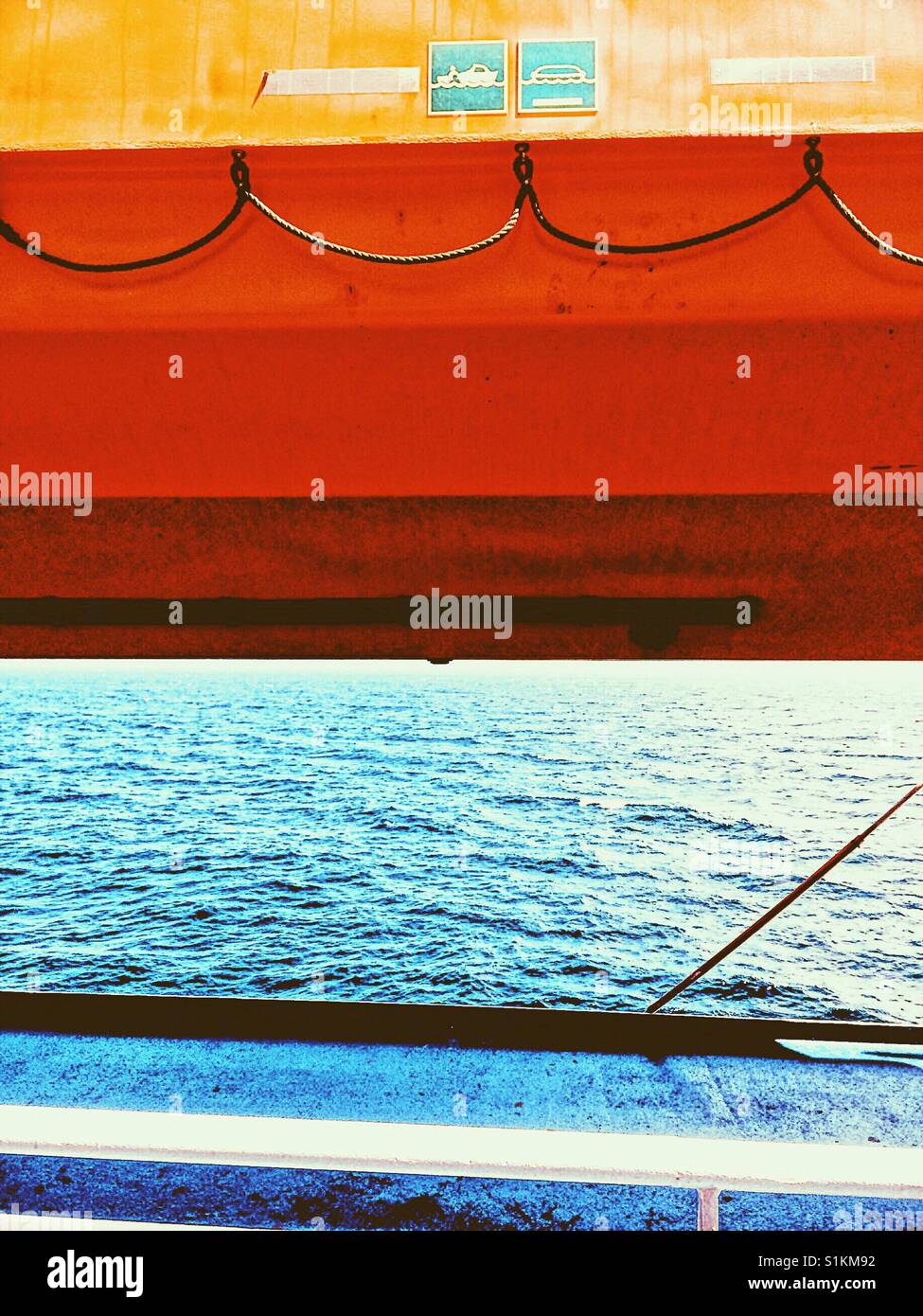 Lifeboat on ferry - Smartphone Captured Stock Image