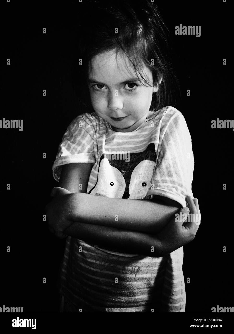 Girl not wanting to go to bed Stock Photo