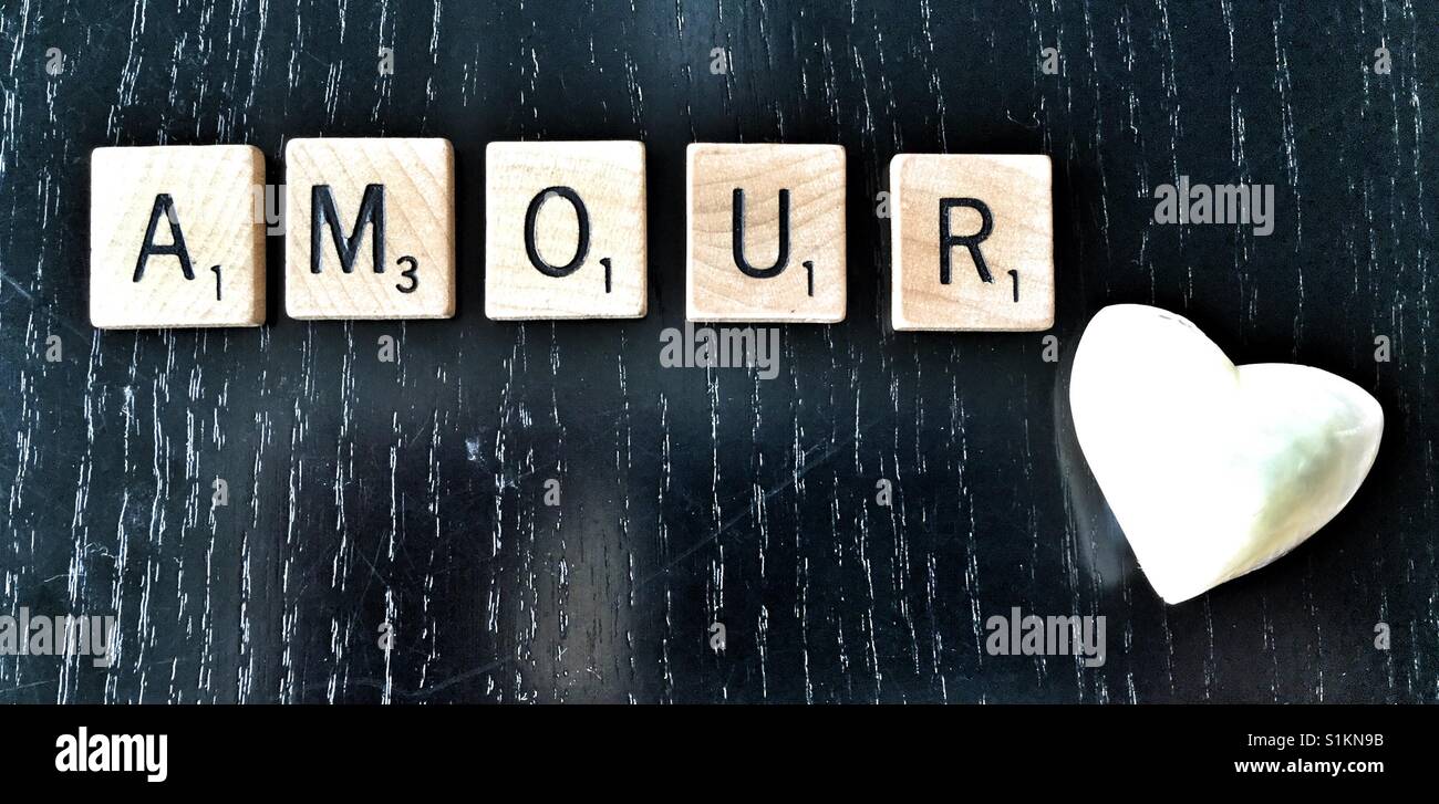 Love in French. - Smartphone Captured Stock Image