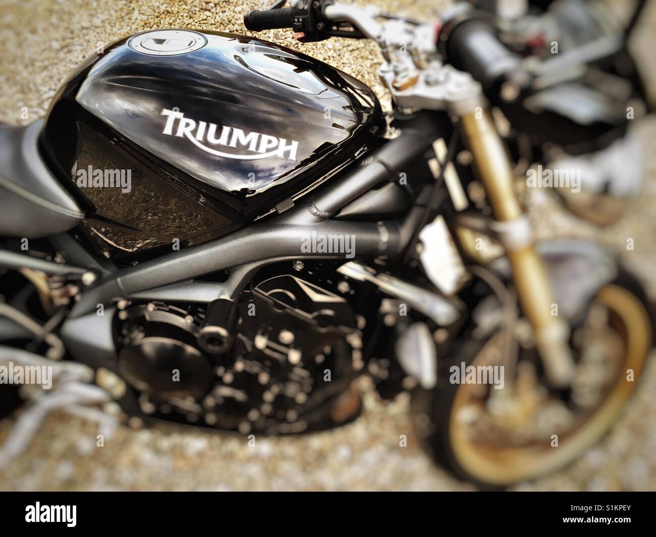 Triumph Street Triple motorcycle - Smartphone Captured Stock Image